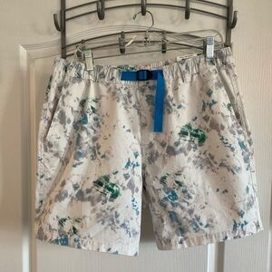 Sun + Stone‎ Men’s L Pull-On Shorts Cotton Ball White blue beach vacation NWT